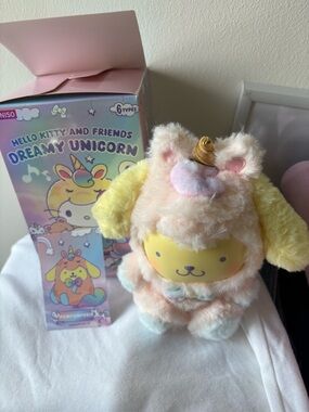 Miniso Hello Kitty & Friends Dreamy Unicorn Vinyl Plush- Pompurrin unboxed